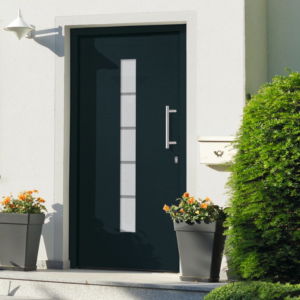 vidaXL Front Door Aluminium and PVC Anthracite 100x200 cm