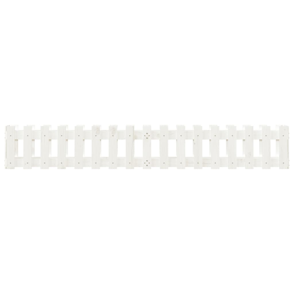 vidaXL Garden Raised Bed with Fence Design White 200x30x30 cm Solid Wood Pine