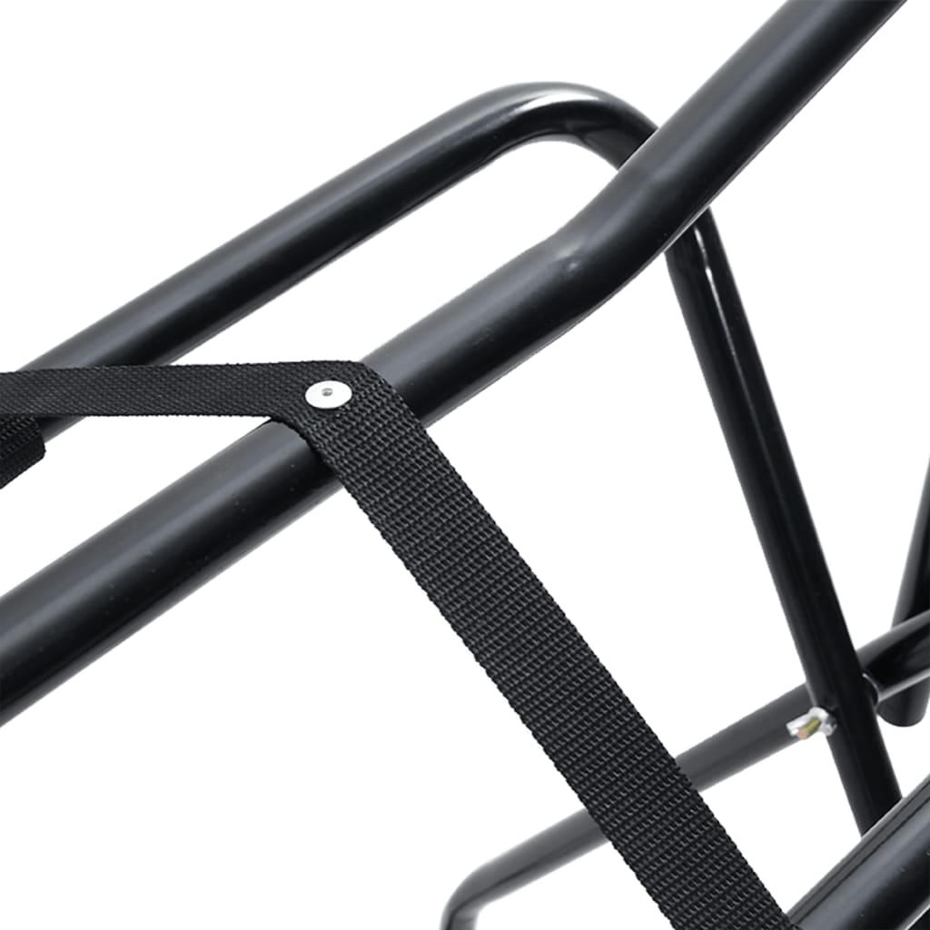 vidaXL Saddle Rack Foldable Freestanding Black Iron