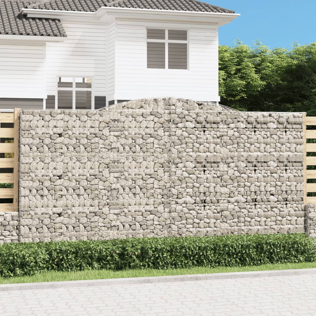 vidaXL Arched Gabion Baskets 4 pcs 400x30x200/220 cm Galvanised Iron