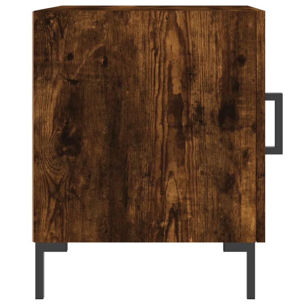 vidaXL Bedside Cabinet Smoked Oak 40x40x50 cm Engineered Wood