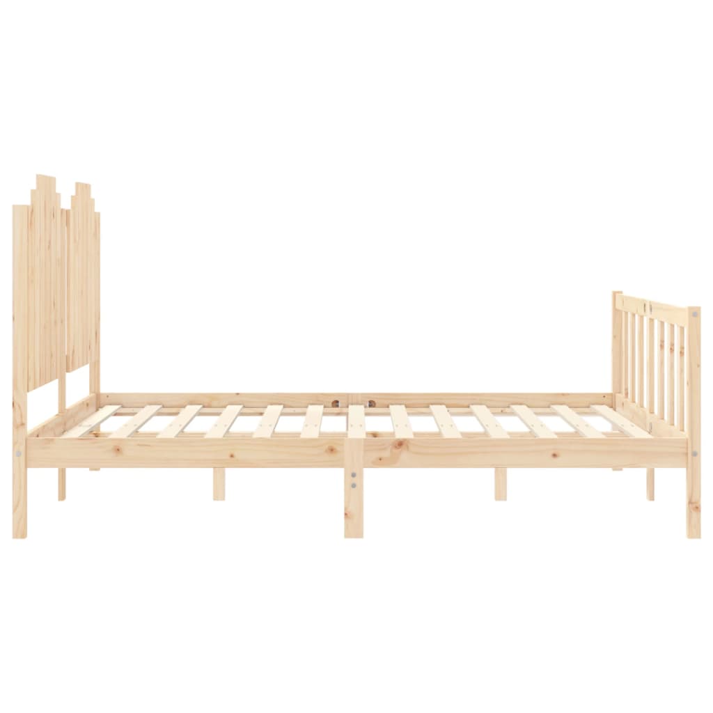 vidaXL Bed Frame without Mattress King Size Solid Wood Pine