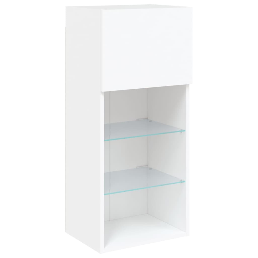 vidaXL TV Cabinet with LED Lights White 40.5x30x90 cm