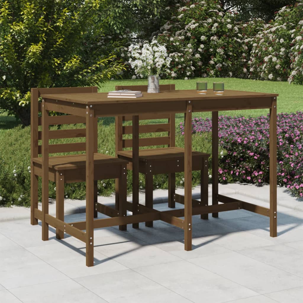 vidaXL Garden Table Honey Brown 159.5x82.5x110 cm Solid Wood Pine