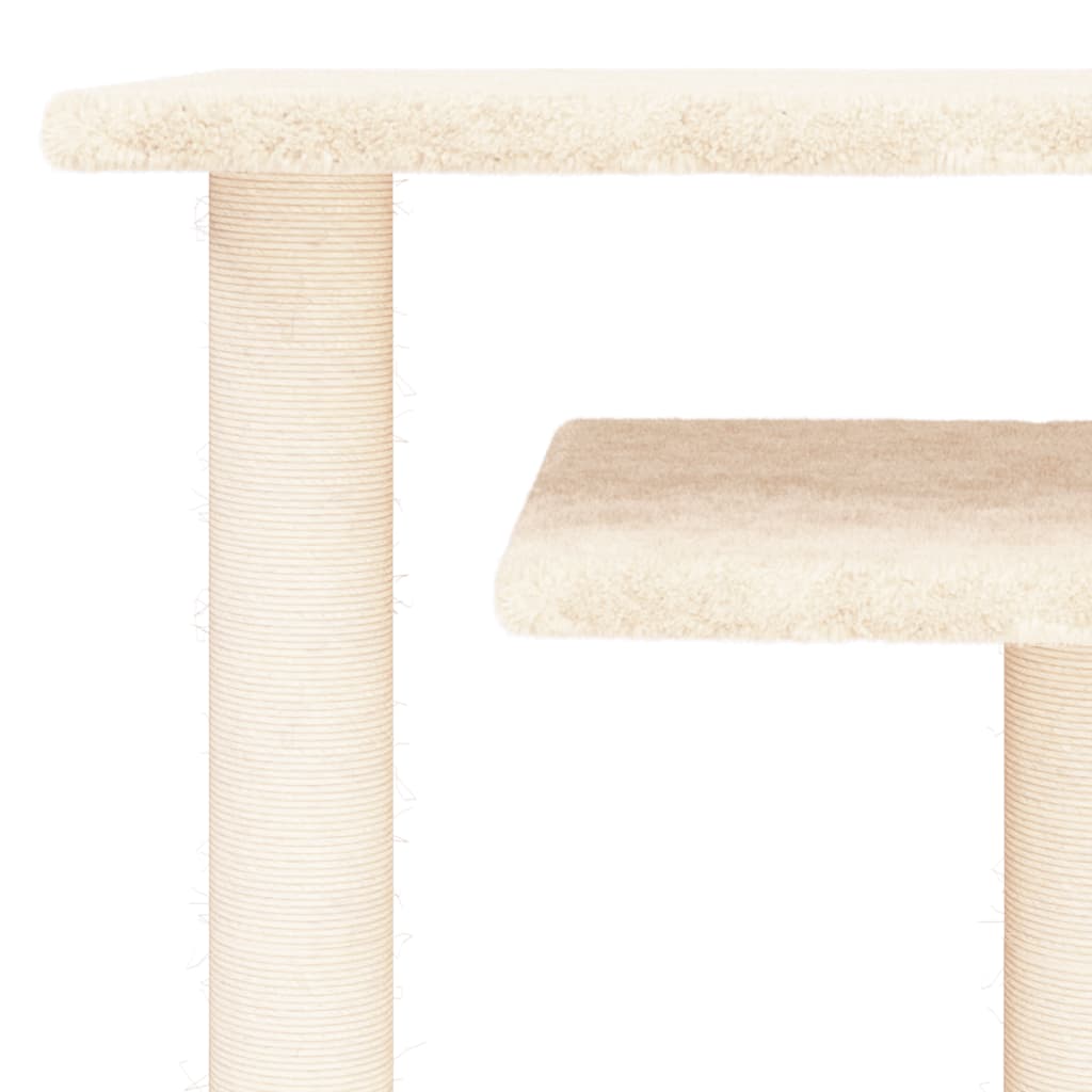 vidaXL Cat Scratching Posts with Platforms Cream 62.5 cm