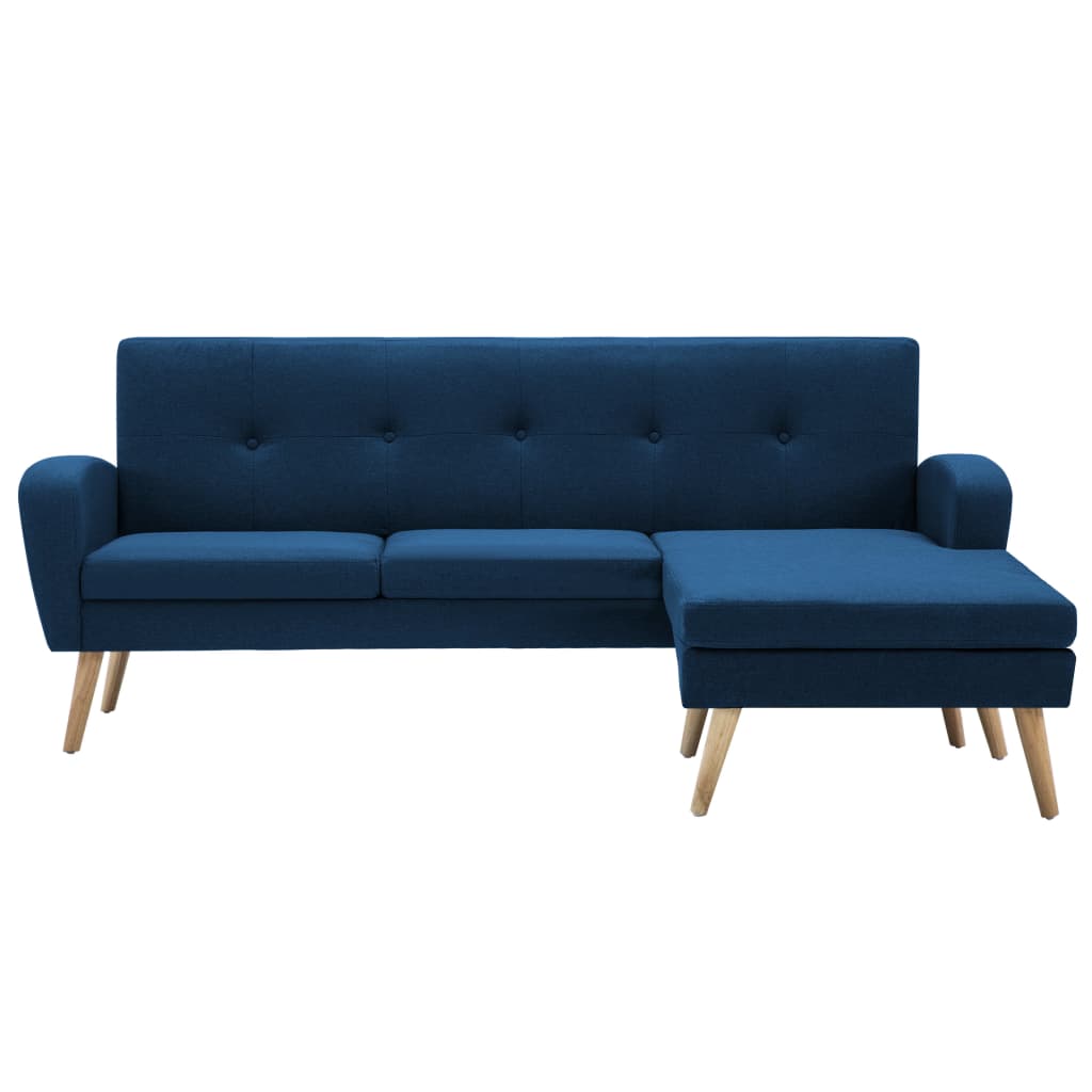 vidaXL L-Shaped Sofa Fabric Upholstery 186x136x79 cm Blue | vidaXL.ie