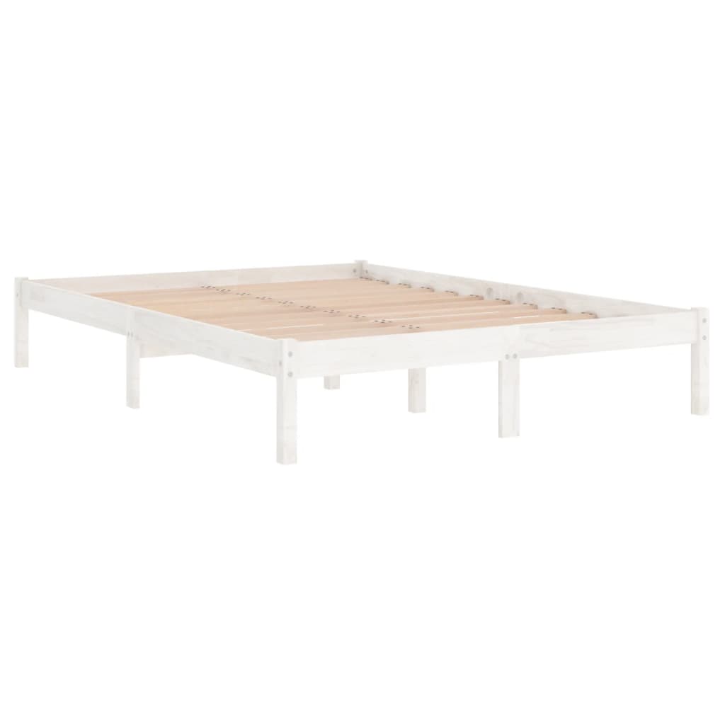 vidaXL Bed Frame without Mattress White Solid Wood 200x200 cm