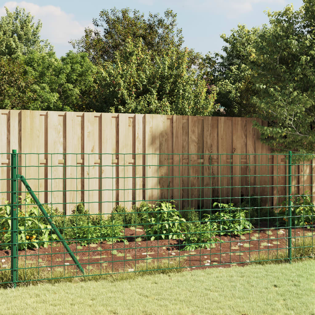 vidaXL Wire Mesh Fence Green 0.8x25 m Galvanised Steel