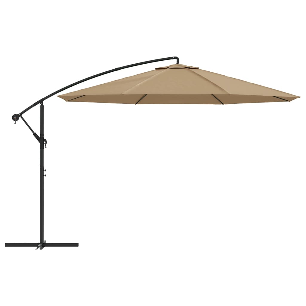 vidaXL Cantilever Garden Parasol with Aluminium Pole 350 cm Taupe