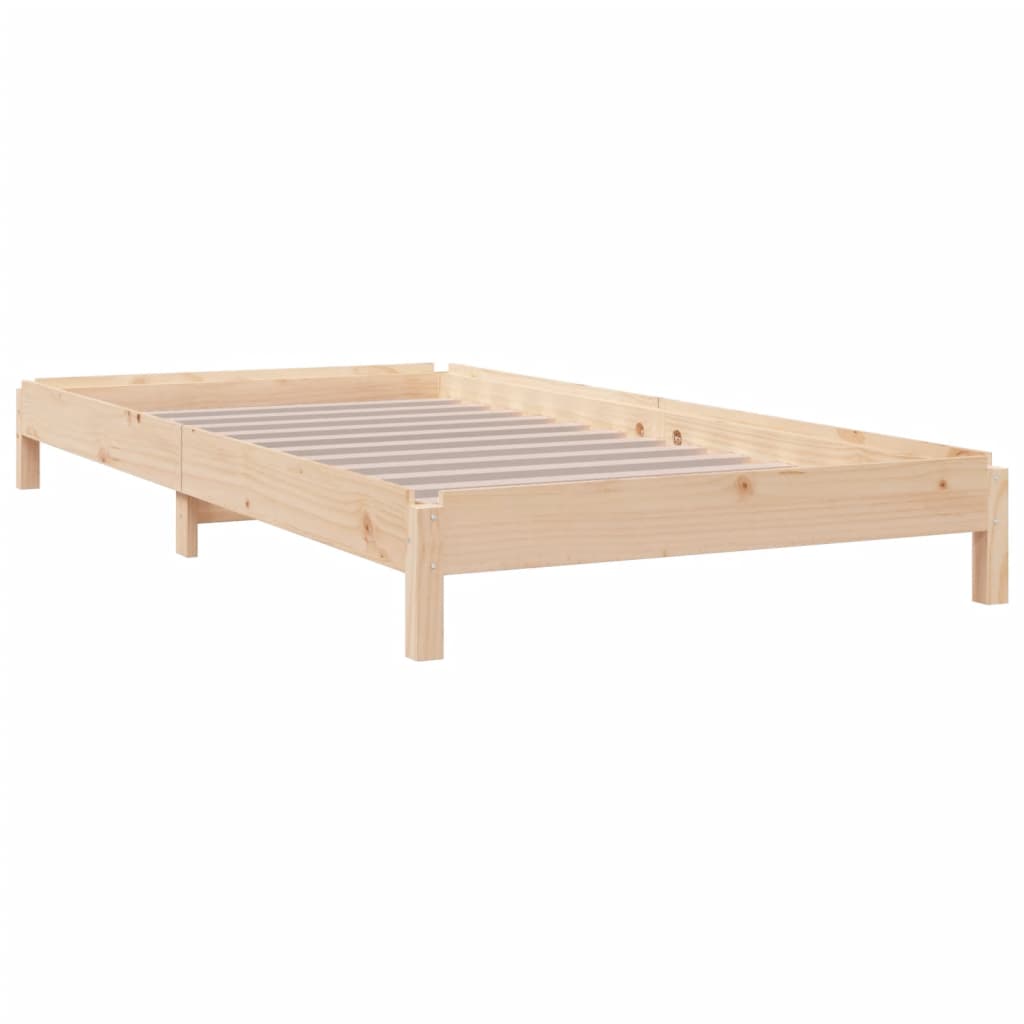 vidaXL Stack Bed without Mattress 75x190 cm Small Single Solid Wood Pine