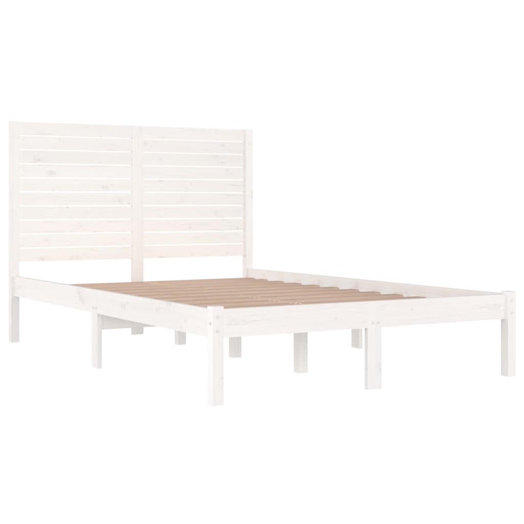 vidaXL Bed Frame without Mattress White 120x190 cm Small Double Solid Wood