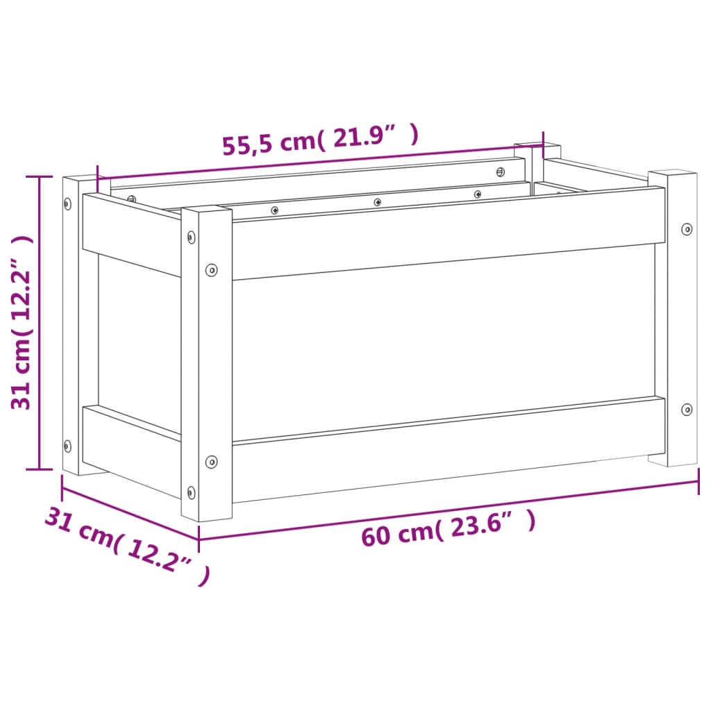 vidaXL Garden Planters 2 pcs Solid Wood Pine