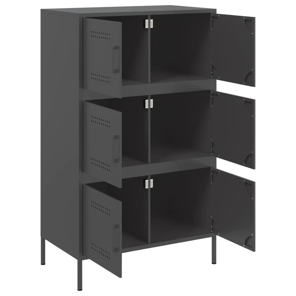 vidaXL Highboard Black 68x39x113 cm Steel