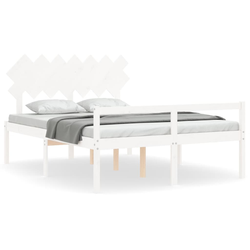 vidaXL Senior Bed without Mattress White 140x200 cm Solid Wood