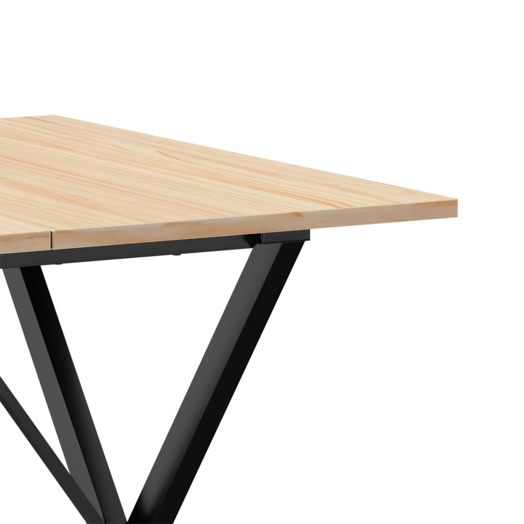 vidaXL Dining Table X-Frame 80x80x75 cm Solid Wood Pine and Cast Iron