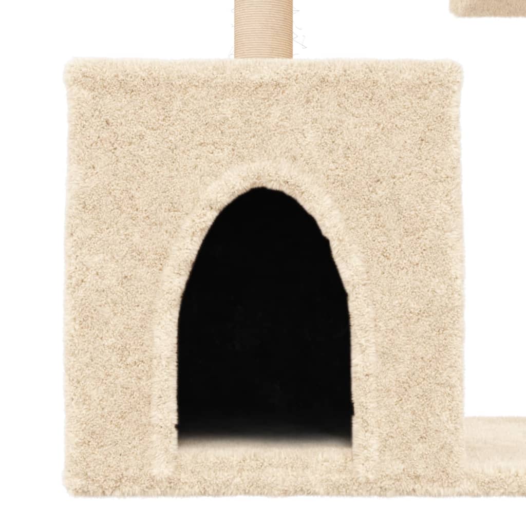 vidaXL Cat Tree with Sisal Scratching Posts Cream 86 cm