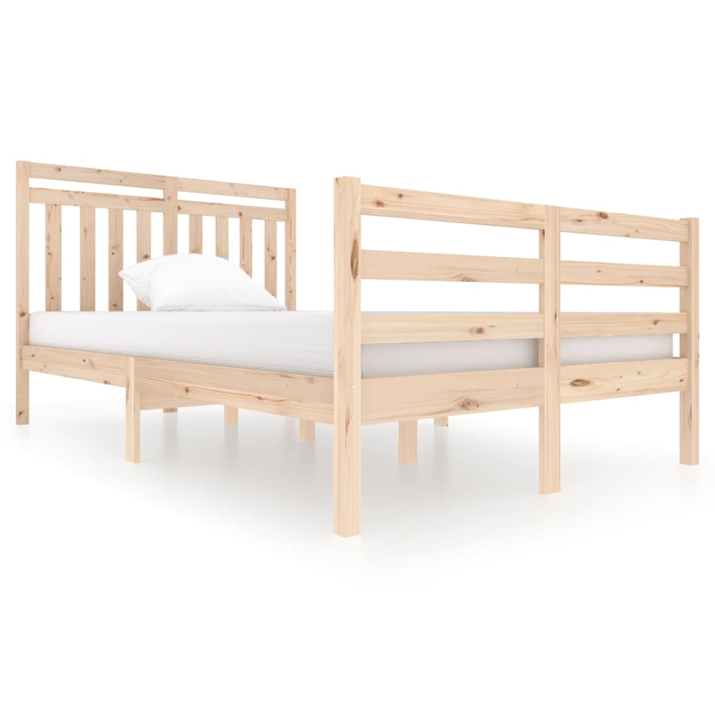 vidaXL Bed Frame without Mattress Solid Wood 120x200 cm (810425+814084)