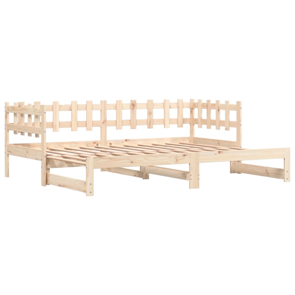 vidaXL Pull-out Day Bed without Mattress 2x(90x200) cm Solid Wood