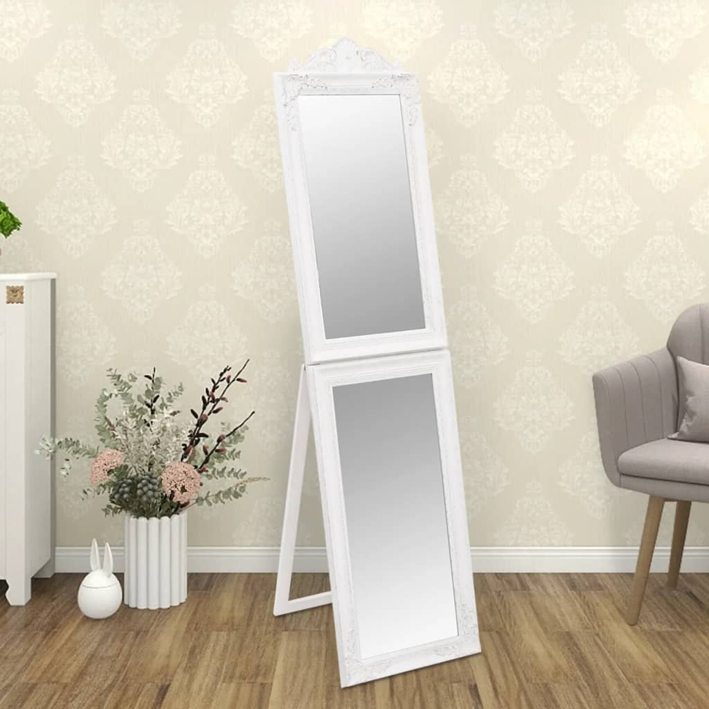 vidaXL Free-Standing Mirror White 45x180 cm