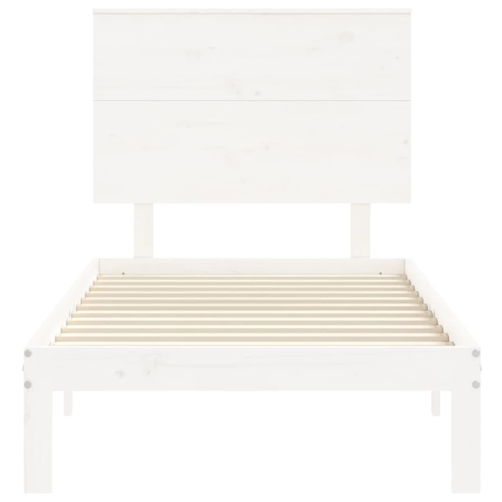 vidaXL Bed Frame without Mattress White 100x200 cm Solid Wood Pine