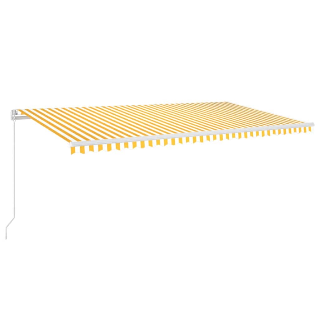 vidaXL Manual Retractable Awning with LED 600x300 cm Yellow and White