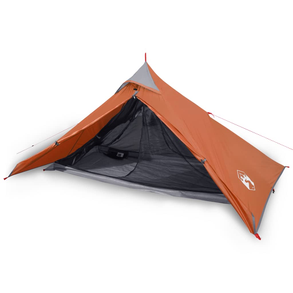 vidaXL Camping Tent Tipi 1-Person Orange Waterproof