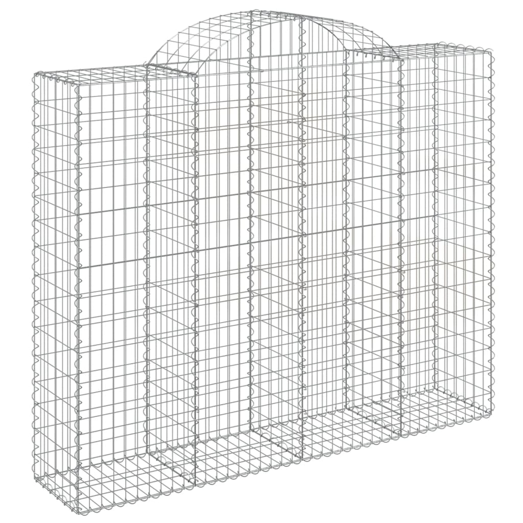 vidaXL Arched Gabion Baskets 5 pcs 200x50x160/180 cm Galvanised Iron