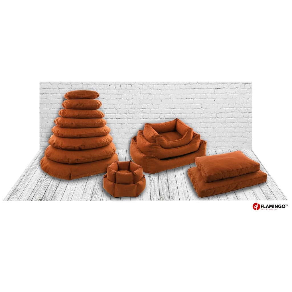 FLAMINGO Dog Bed with Zipper Ziva Hexagonal 60x20 cm Terracotta