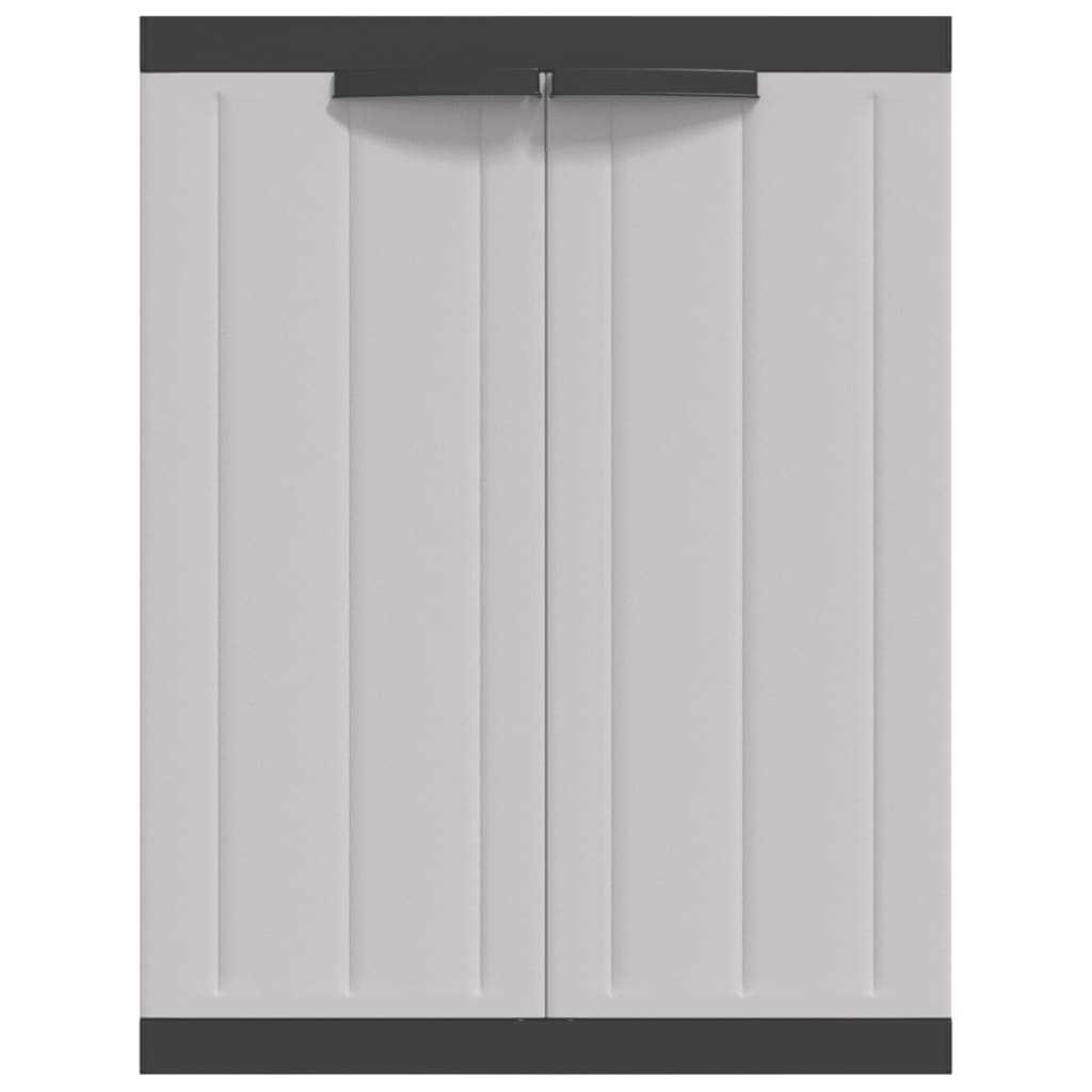 vidaXL Outdoor Storage Cabinet Grey and Black 65x37x85 cm PP