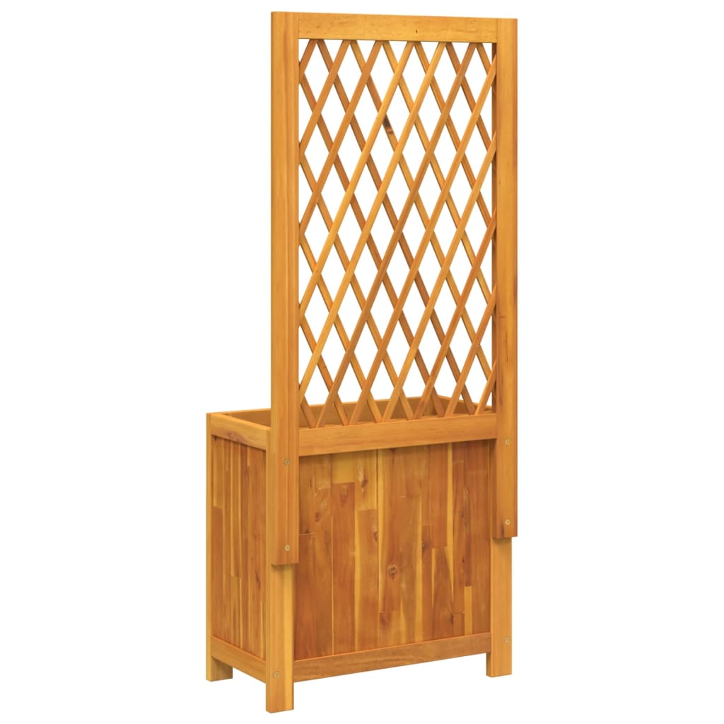 vidaXL Planter with Trellis 55x29.5x132 cm Solid Wood Acacia