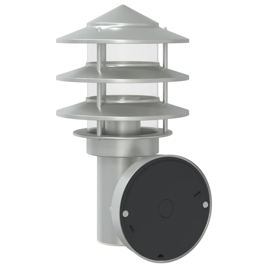 vidaXL Outdoor Wall Light Silver Stainless Steel