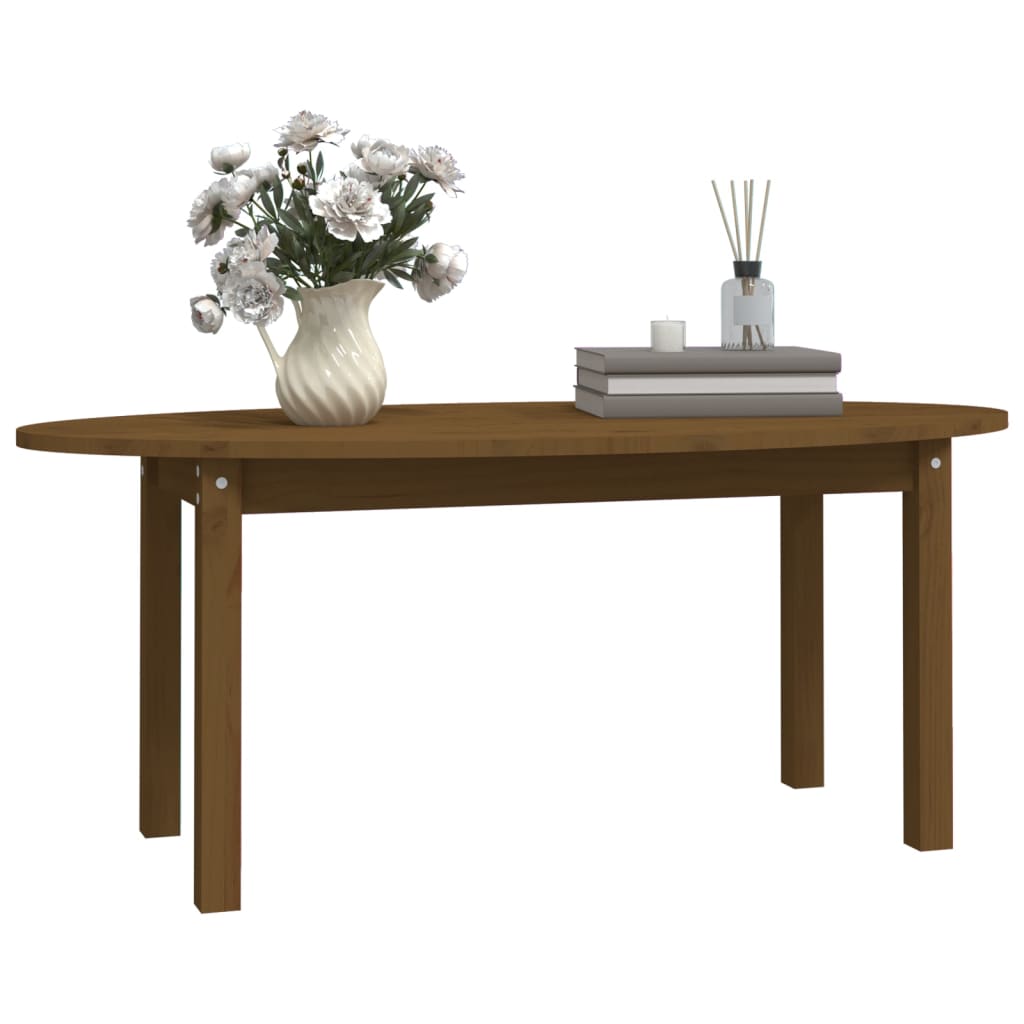 vidaXL Coffee Table Honey Brown 110x55x45 cm Solid Wood Pine