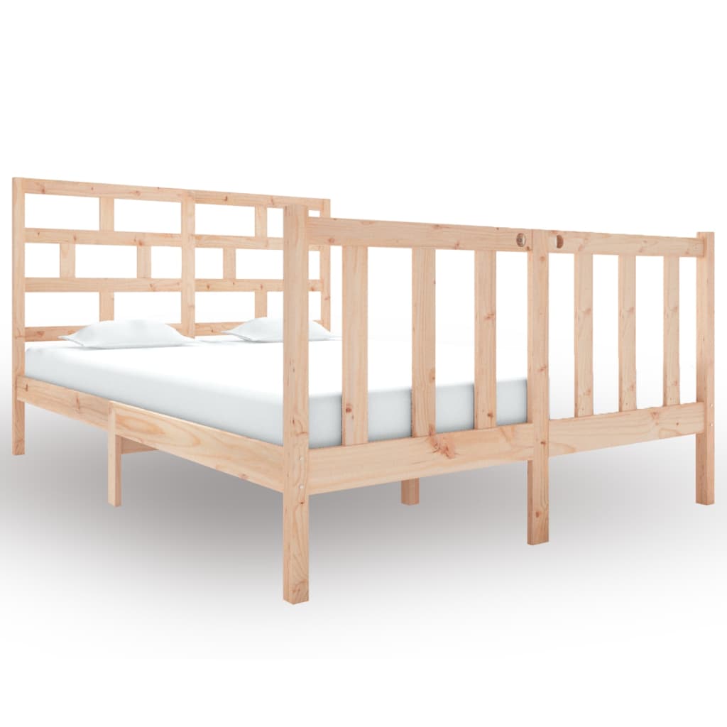 vidaXL Bed Frame without Mattress Solid Wood Pine Small Double