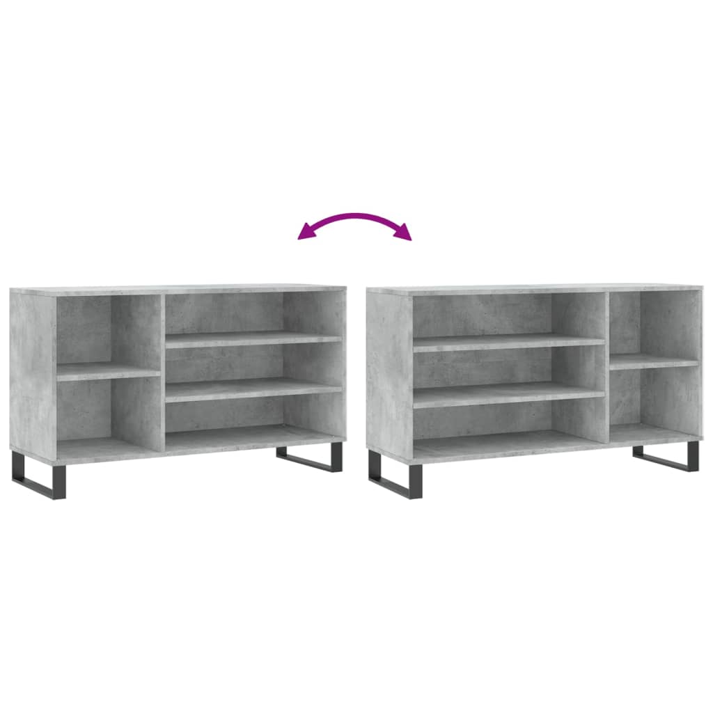 vidaXL Shoe Cabinet Concrete Grey 102x36x60 cm Engineered Wood