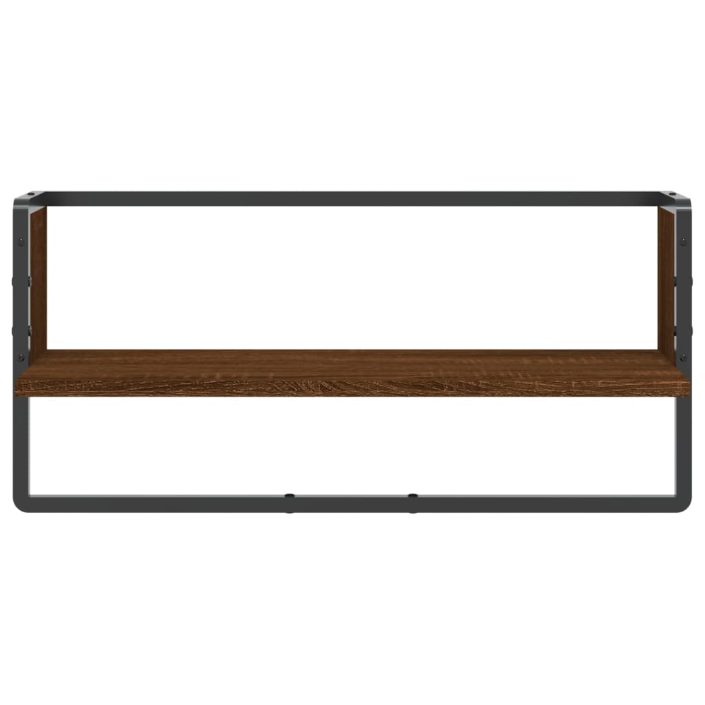 vidaXL Wall Shelf with Bar Brown Oak 65x25x30 cm