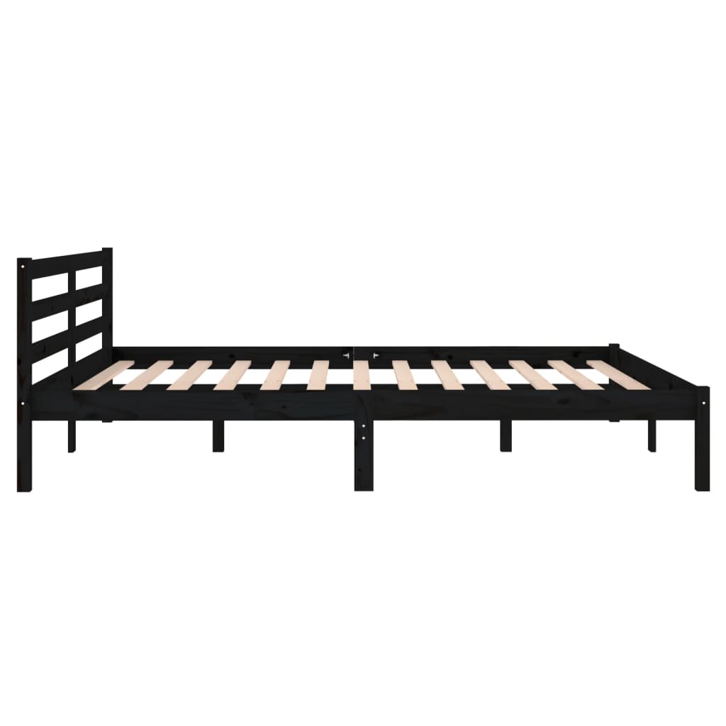 vidaXL Bed Frame without Mattress Solid Wood Pine 160x200 cm Black