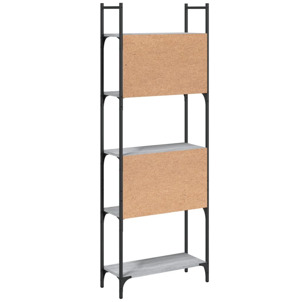 vidaXL Bookshelf 5-Tier Grey Sonoma 60.5x24x166.5 cm Engineered Wood