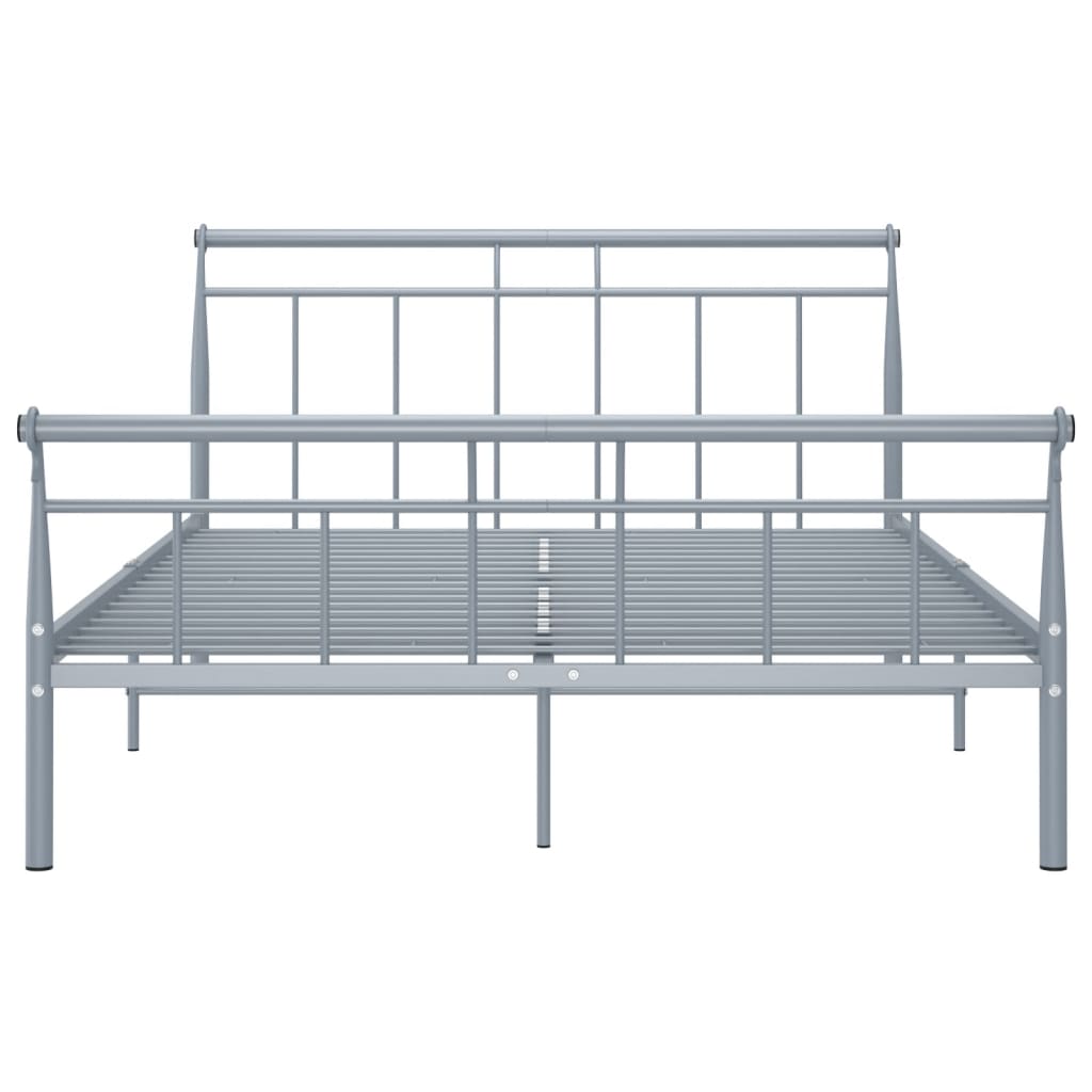 vidaXL Bed Frame without Mattress Grey Metal 140x200 cm