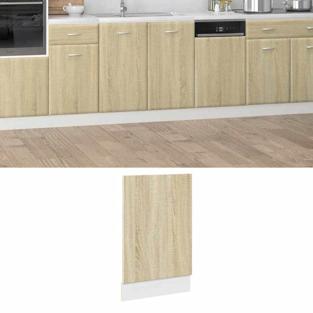 vidaXL Dishwasher Panel Sonoma Oak 45x3x67 cm Engineered Wood