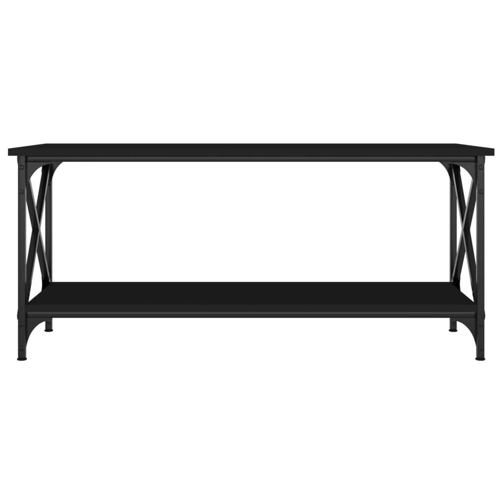 vidaXL Coffee Table Black 100x45x45 cm Engineered Wood and Iron