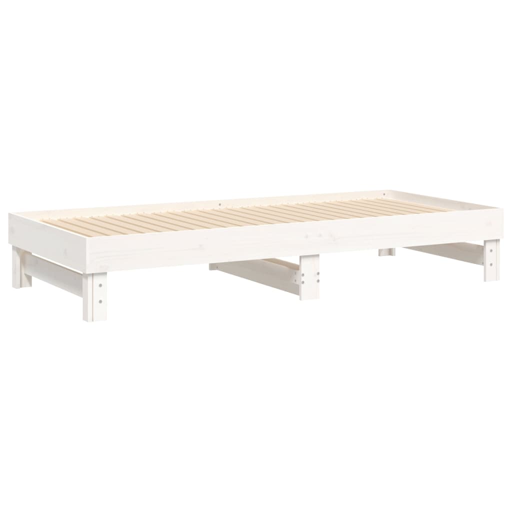 vidaXL Pull-out Day Bed without Mattress White 2x(100x200) cm