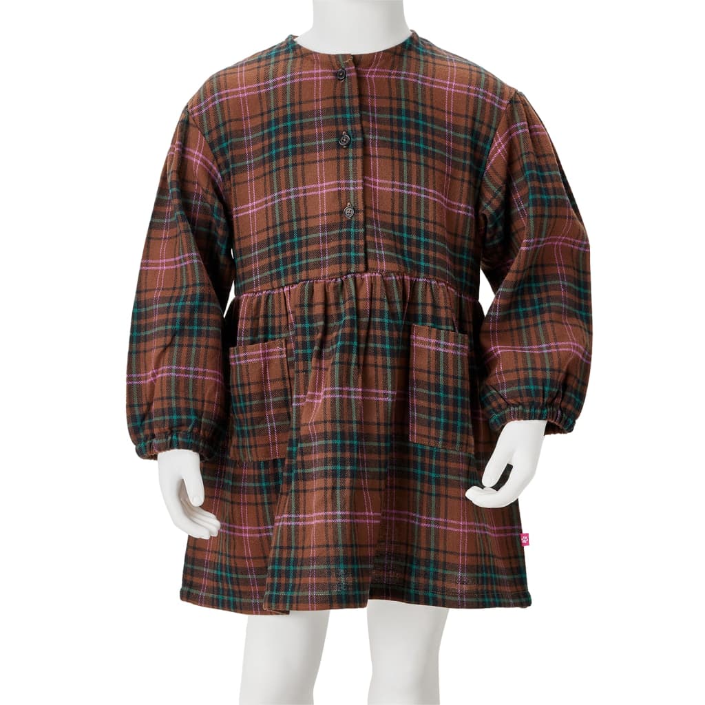 Kids' Dress with Long Sleeves Cognac 116