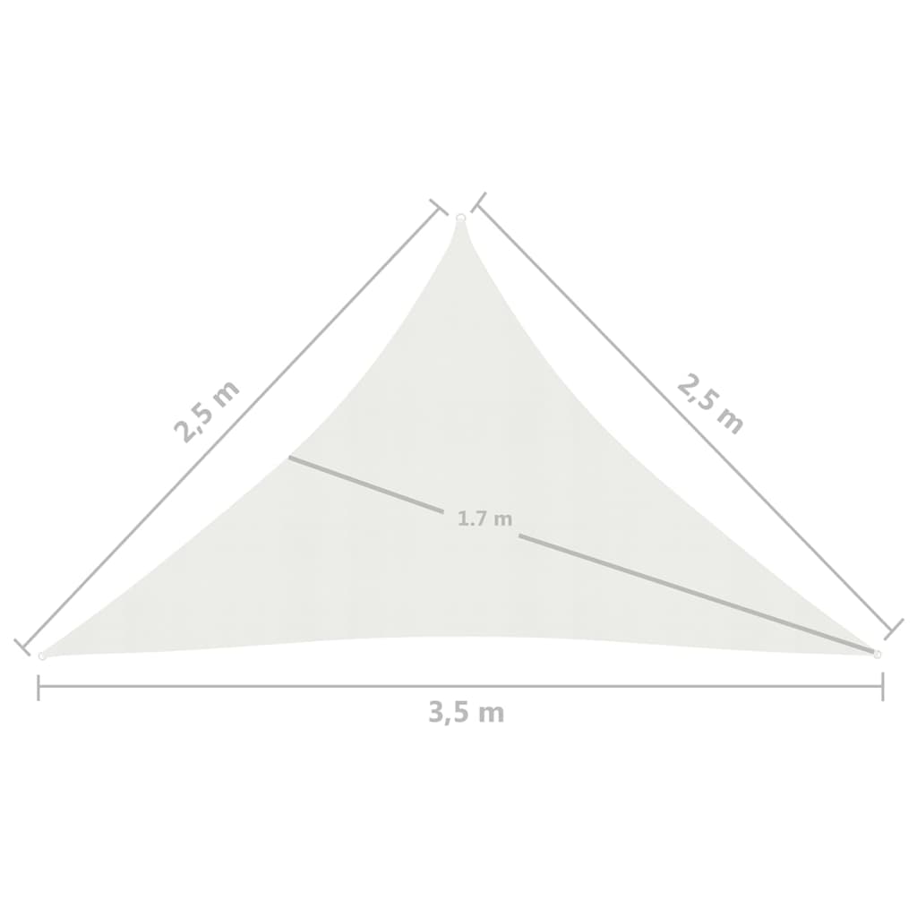 vidaXL Sunshade Sail 160 g/m² White 2.5x2.5x3.5 m HDPE