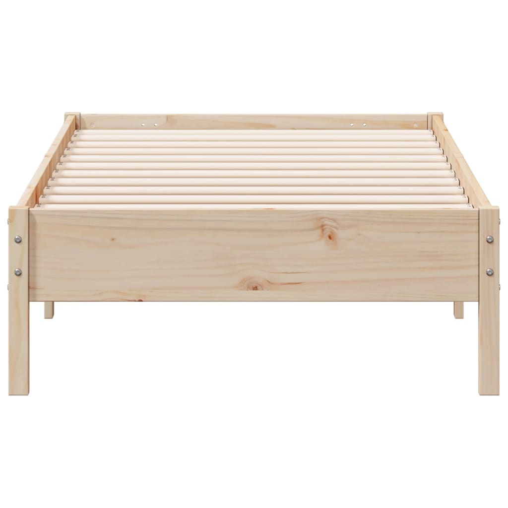 vidaXL Bed Frame without Mattress 75x190 cm Small Single Solid Wood Pine