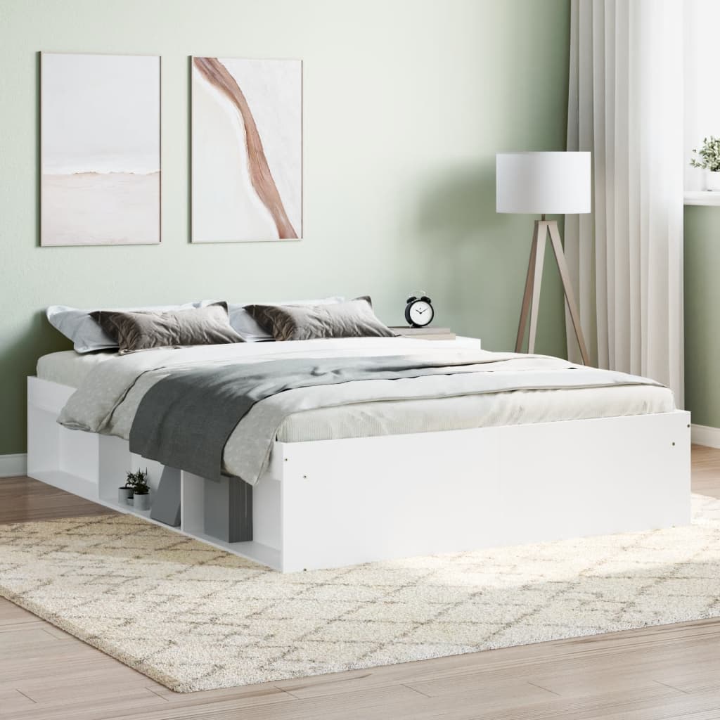 vidaXL Bed Frame without Mattress White 135x190 cm Double