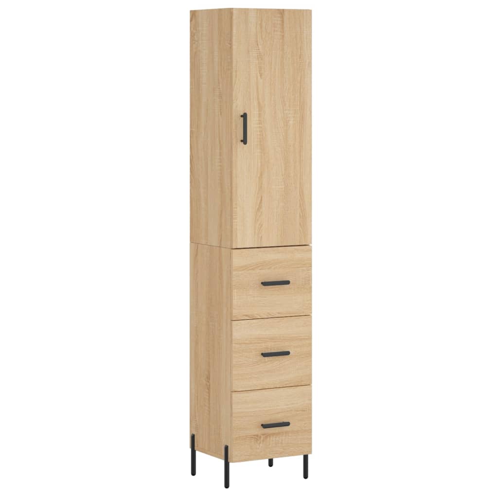 vidaXL Highboard Sonoma Oak 34.5x34x180 cm Engineered Wood