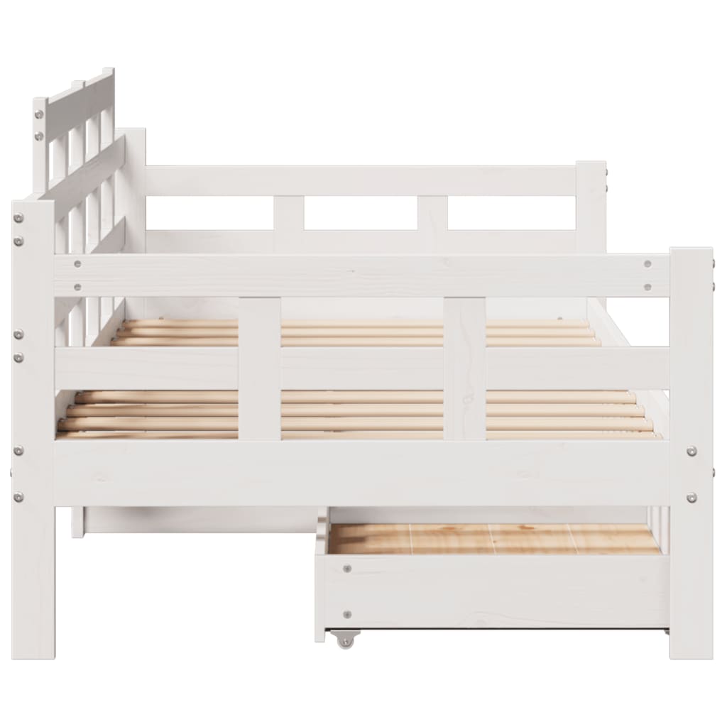 vidaXL Daybed with Drawers without Mattress White 80x200 cm Solid Wood