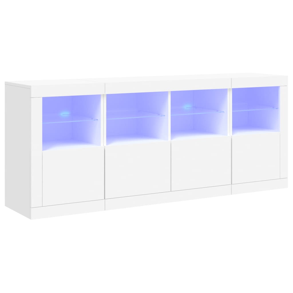 vidaXL Sideboard with LED Lights White 163x37x67 cm