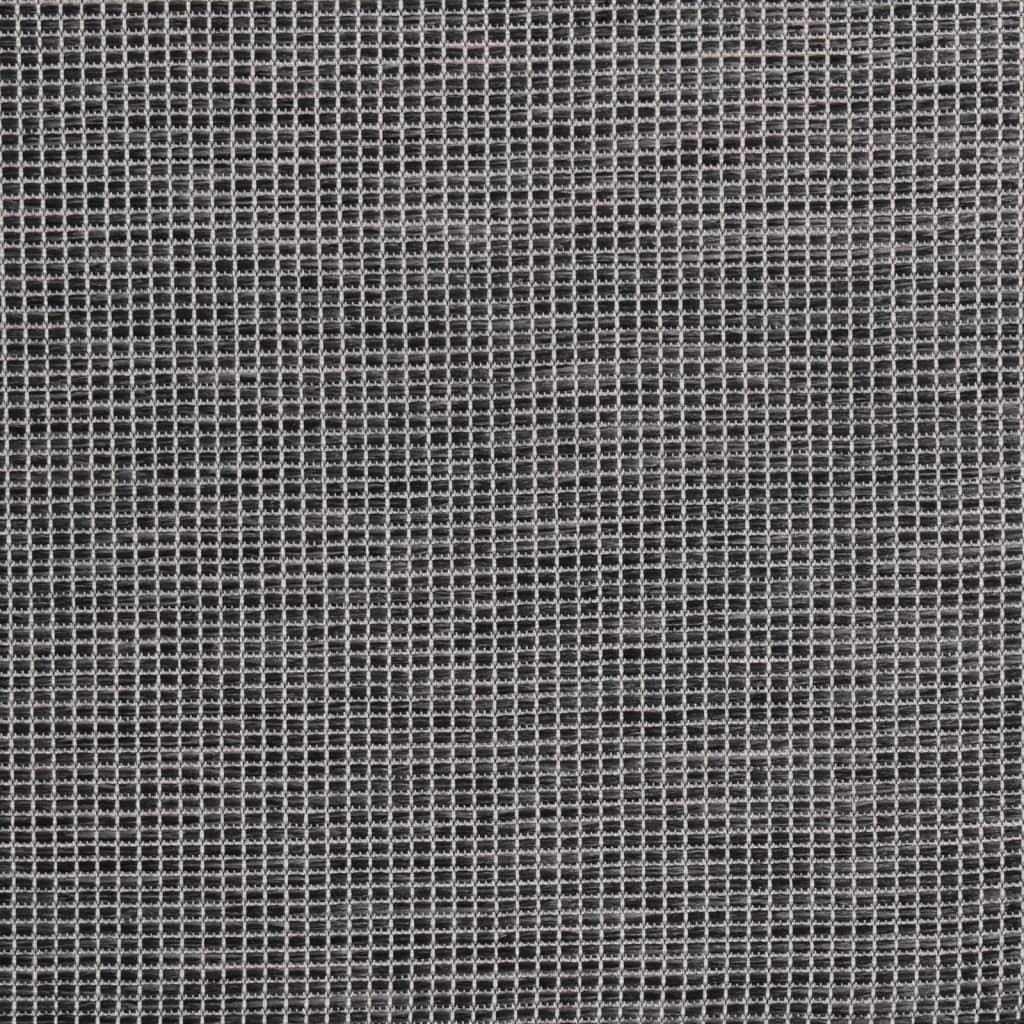 vidaXL Outdoor Flatweave Rug 100x200 cm Grey