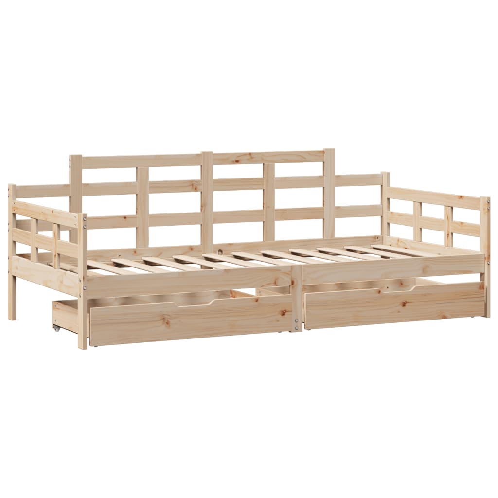 vidaXL Daybed with Drawers without Mattress 80x200 cm Solid Wood